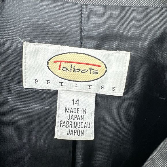 Talbots Blazer Womens Petite 14 14p Jacket Classic Lined Button Up Gray Vintage - Picture 2 of 8